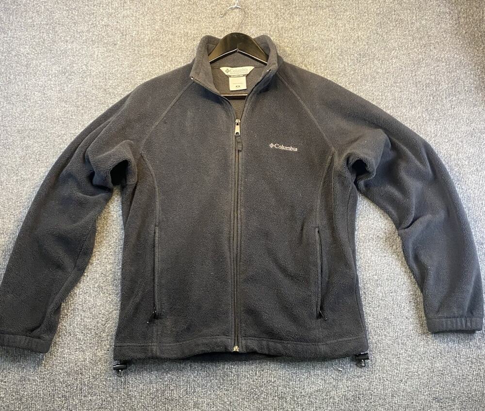 Columbia Fleece Zip Up Jacket Sz M Black